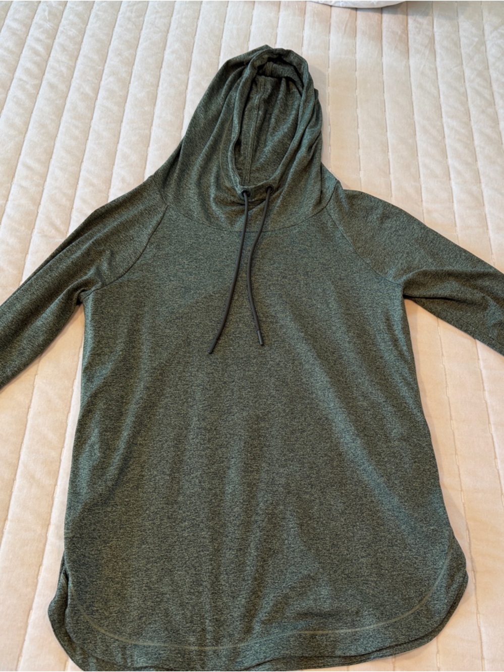 Athleta Olive Green Lightweight Hooded Tunic Pullover